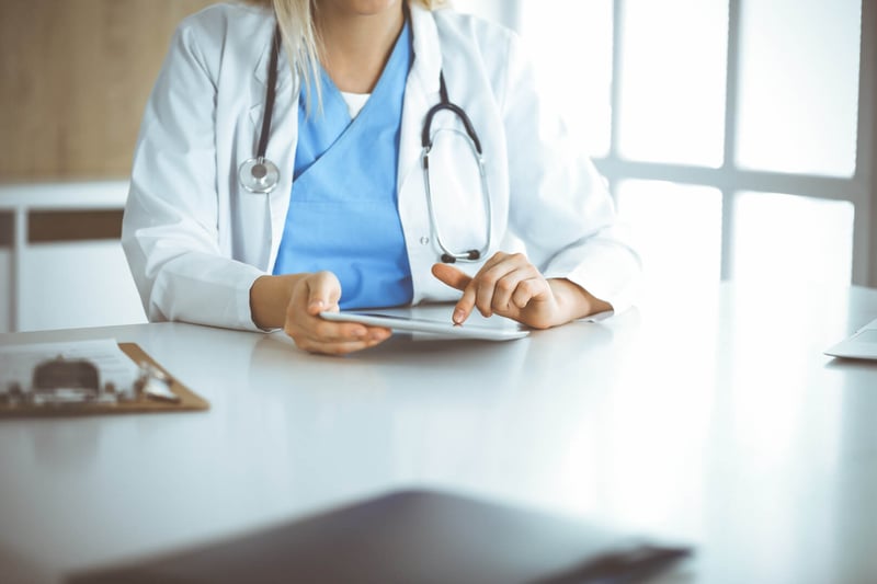 Healthcare call center specialist supporting patients