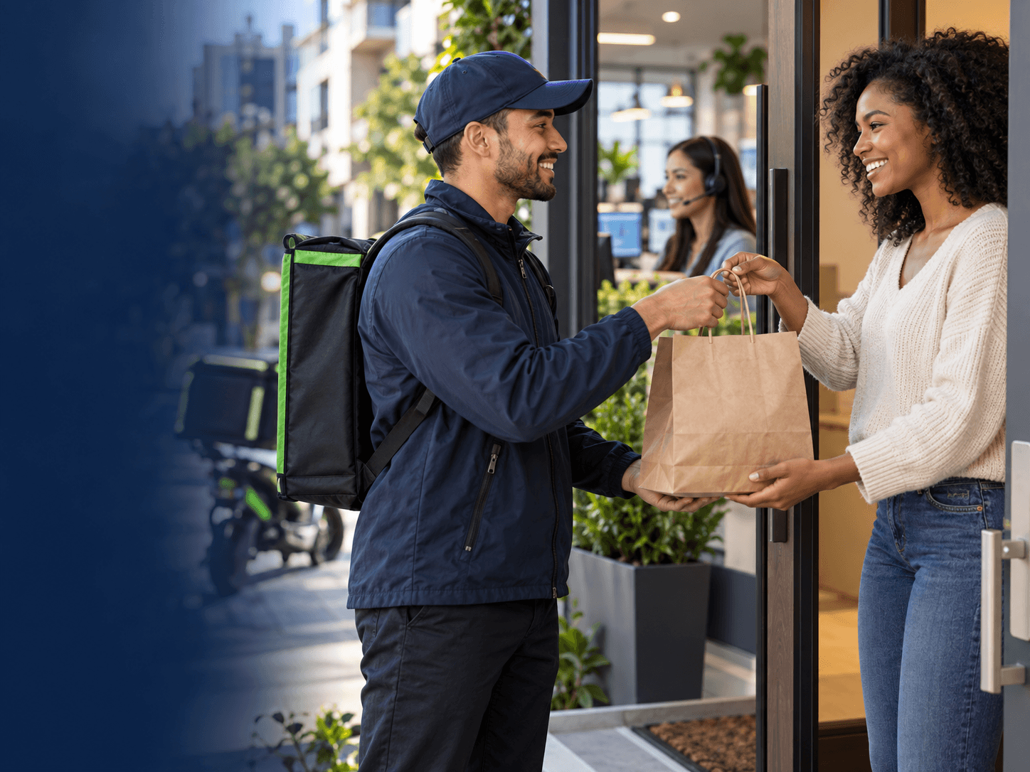 Food delivery order handoff