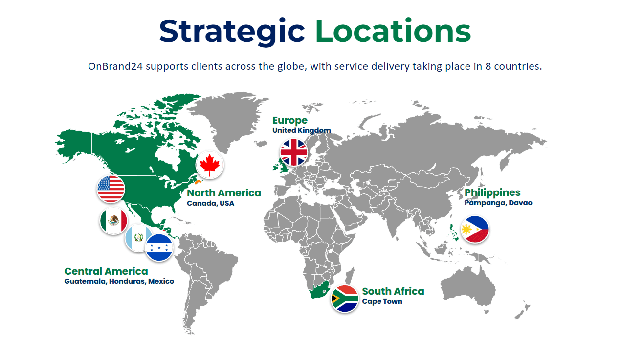 Service Delivery Locations OnBrand24 Contact Centers