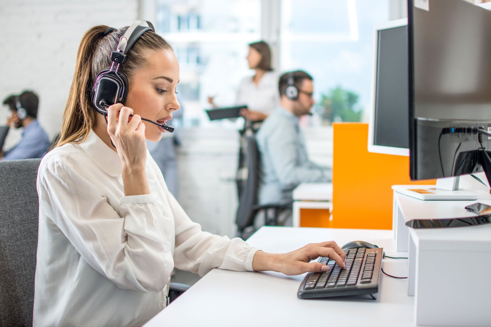 Outbound contact center agents delivering telesales and appointment setting for OnBrand24 clients